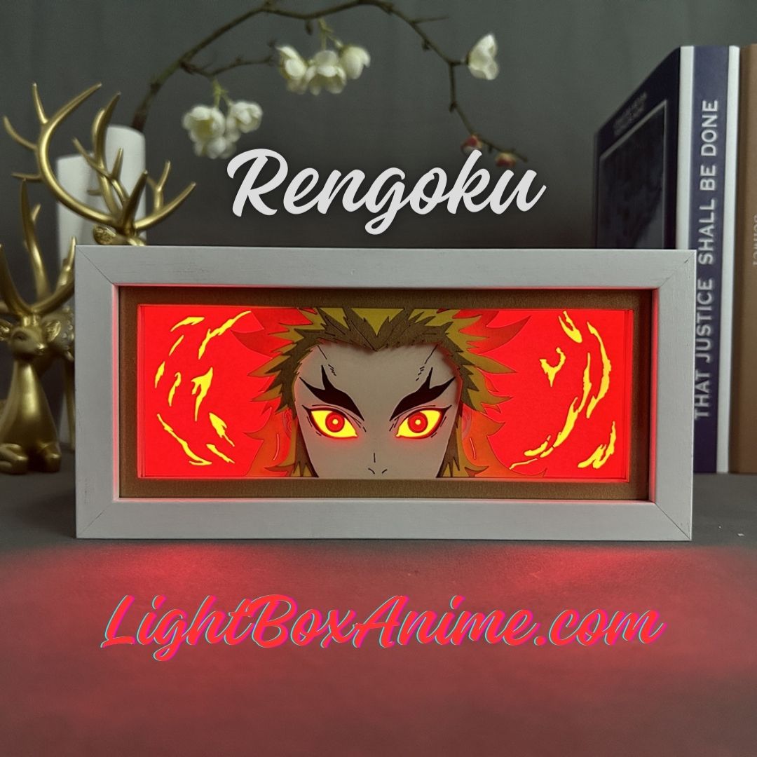 Demon Slayer Kyojuro Rengoku Light Box Anime LED Decorative Light